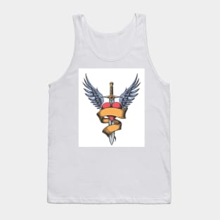 Sword with Heart and Wings Colorful Tank Top